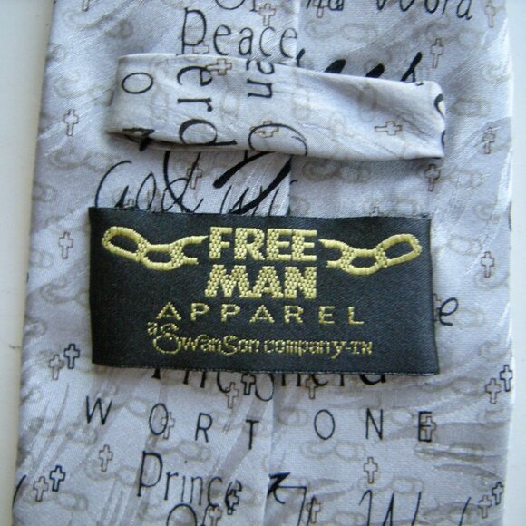 Jesus Silk Tie Christian Themed Light Gray - Picture 5 of 6